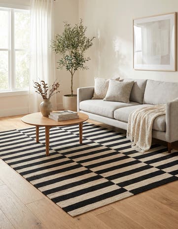 4' 3 x 5' 10 Hand Woven Kilim Modern Wool Rug