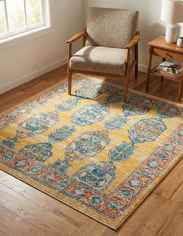 Yellow Lola Square Rug