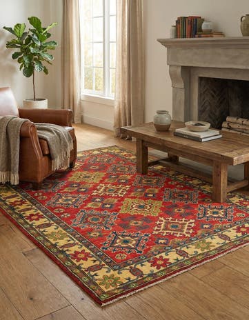 4' x 5' 9 Hand Knotted Kazak Rug