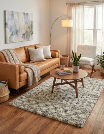 4' x 6' Moroccan Trellis Shag Rug