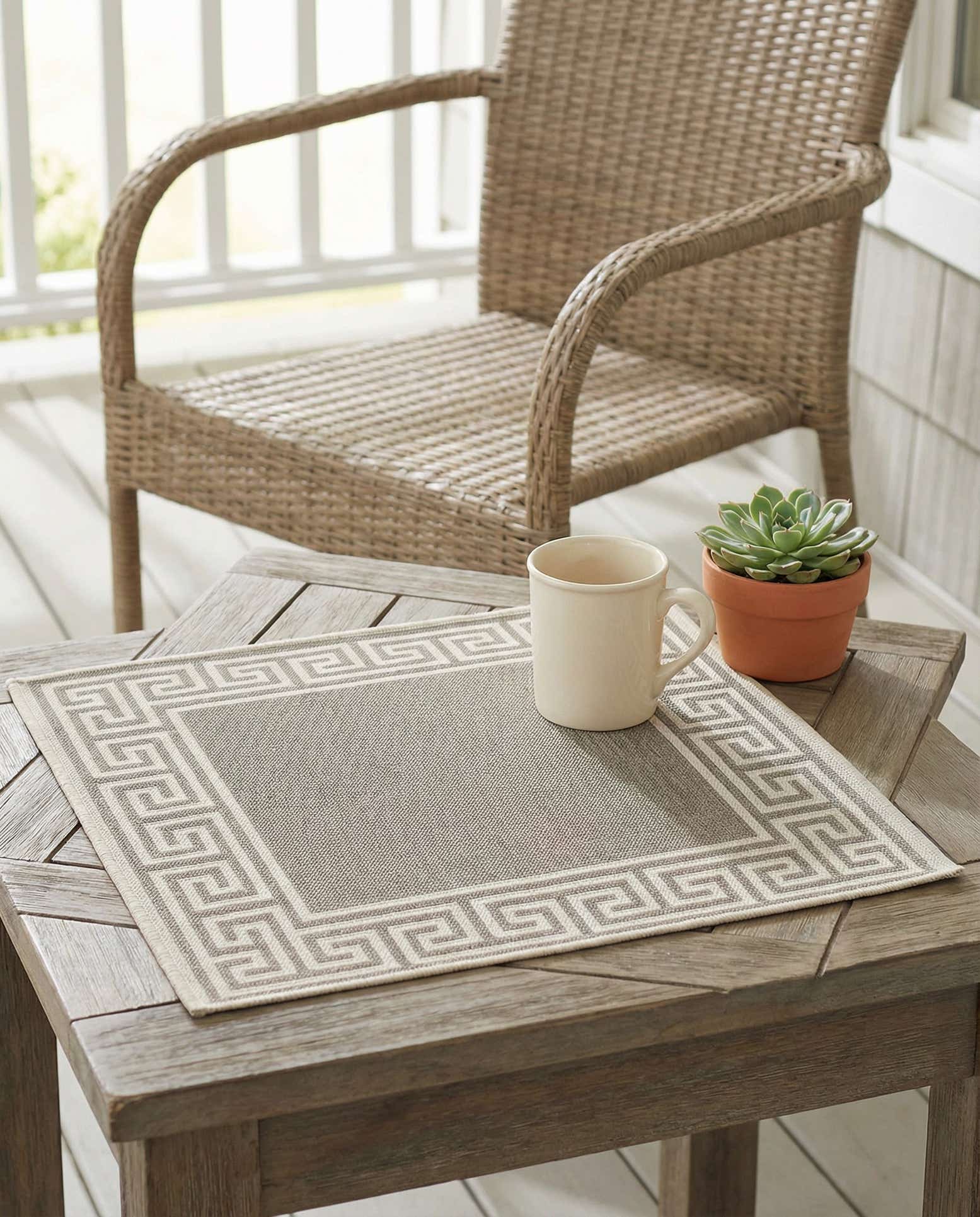 1' 3 x 1' 3 Easy-Clean Coastal Indoor / Outdoor Sample Rug