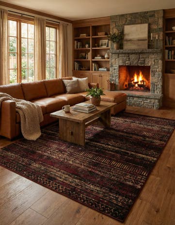Burgundy Saturn Rug