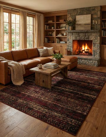 Burgundy Saturn Rug