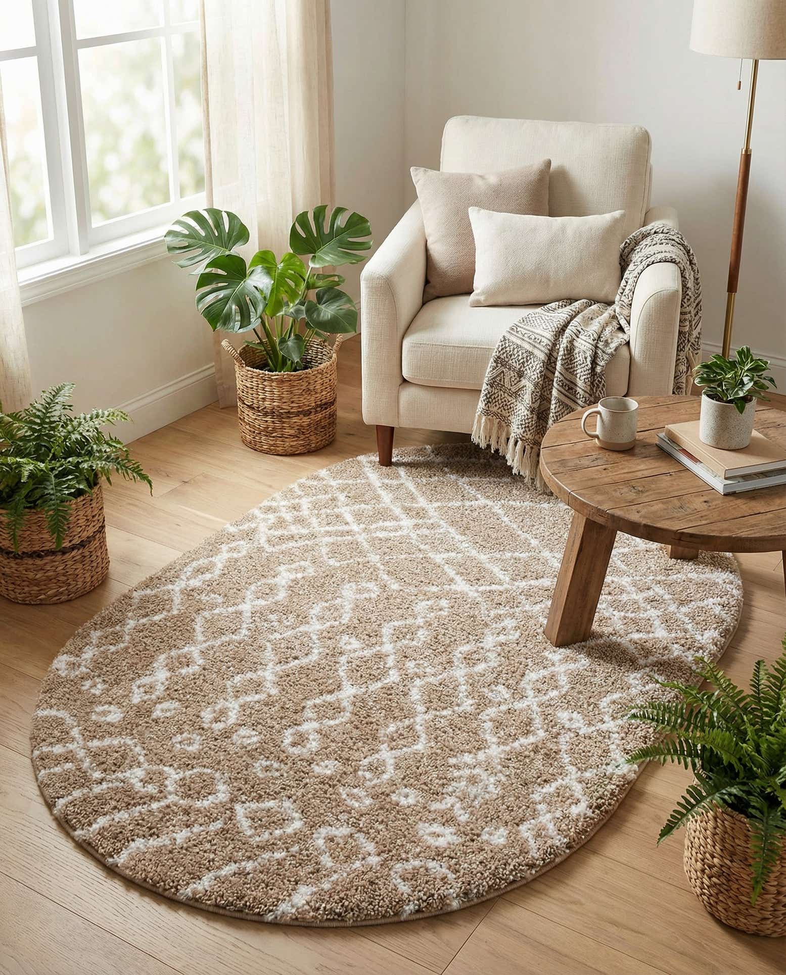 4' x 6' Moroccan Shag Oval Rug