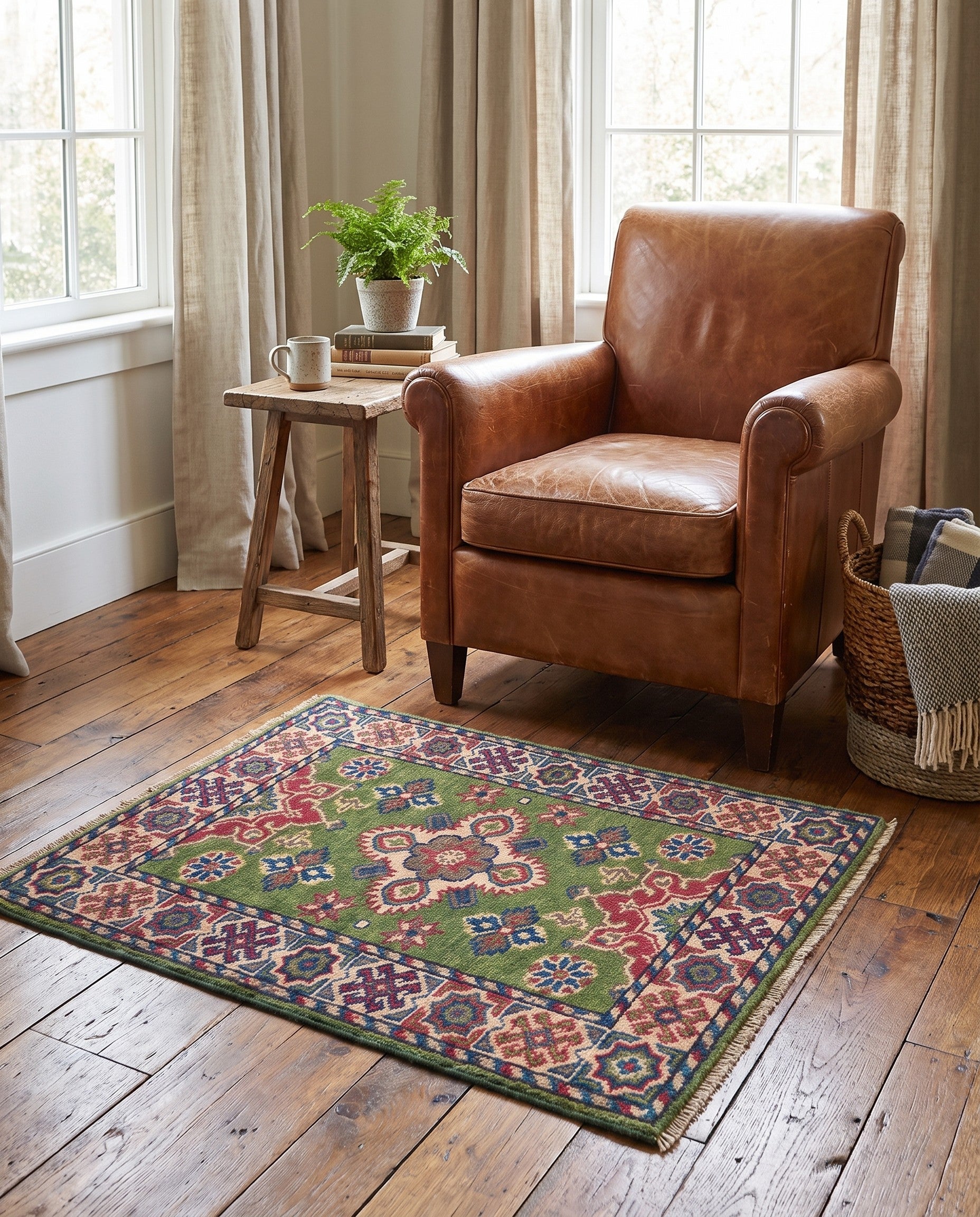 2' 2 x 2' 9 Hand Knotted Kazak Rug
