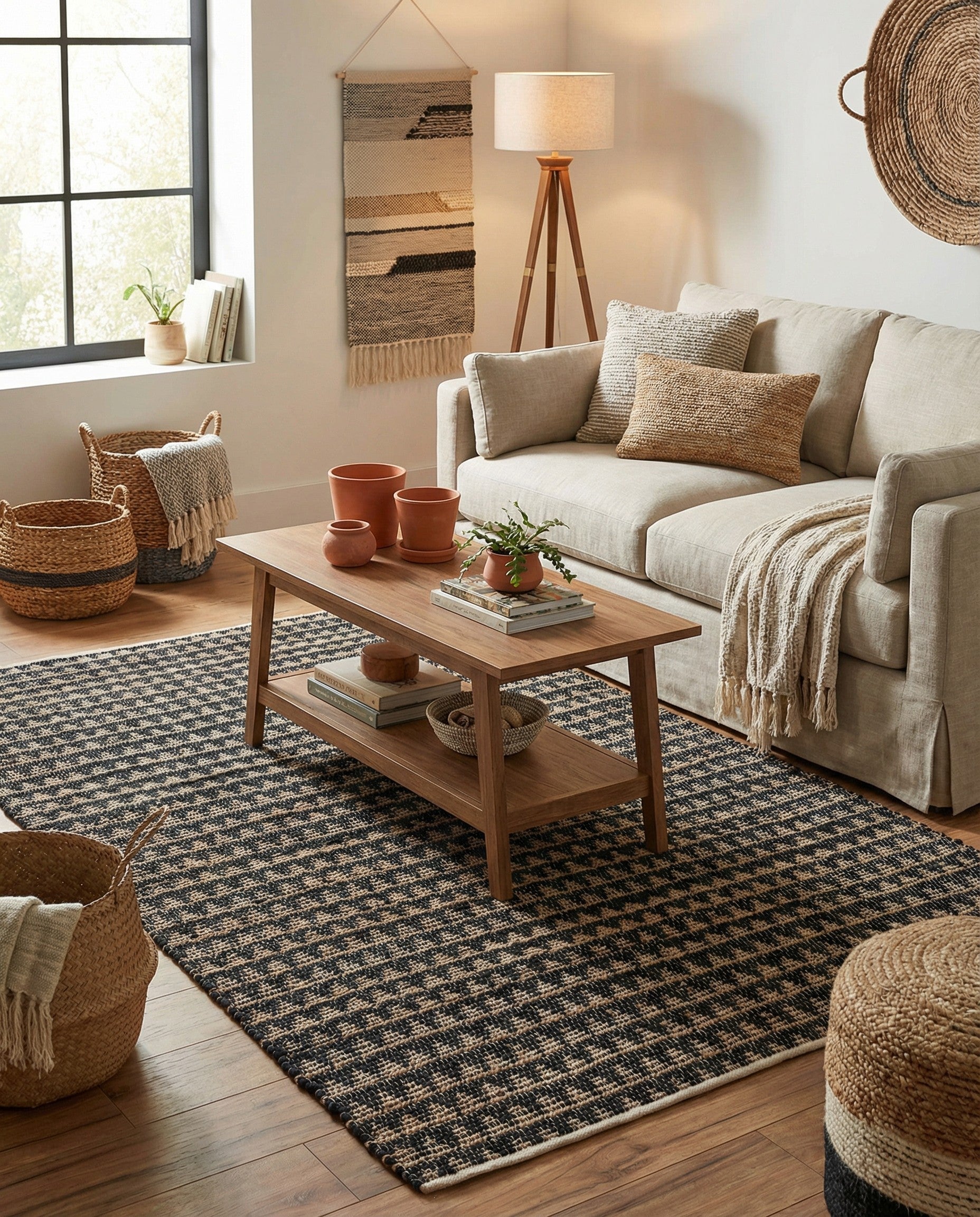 6' x 8' 7 Hand Woven Chindi Jute Rug