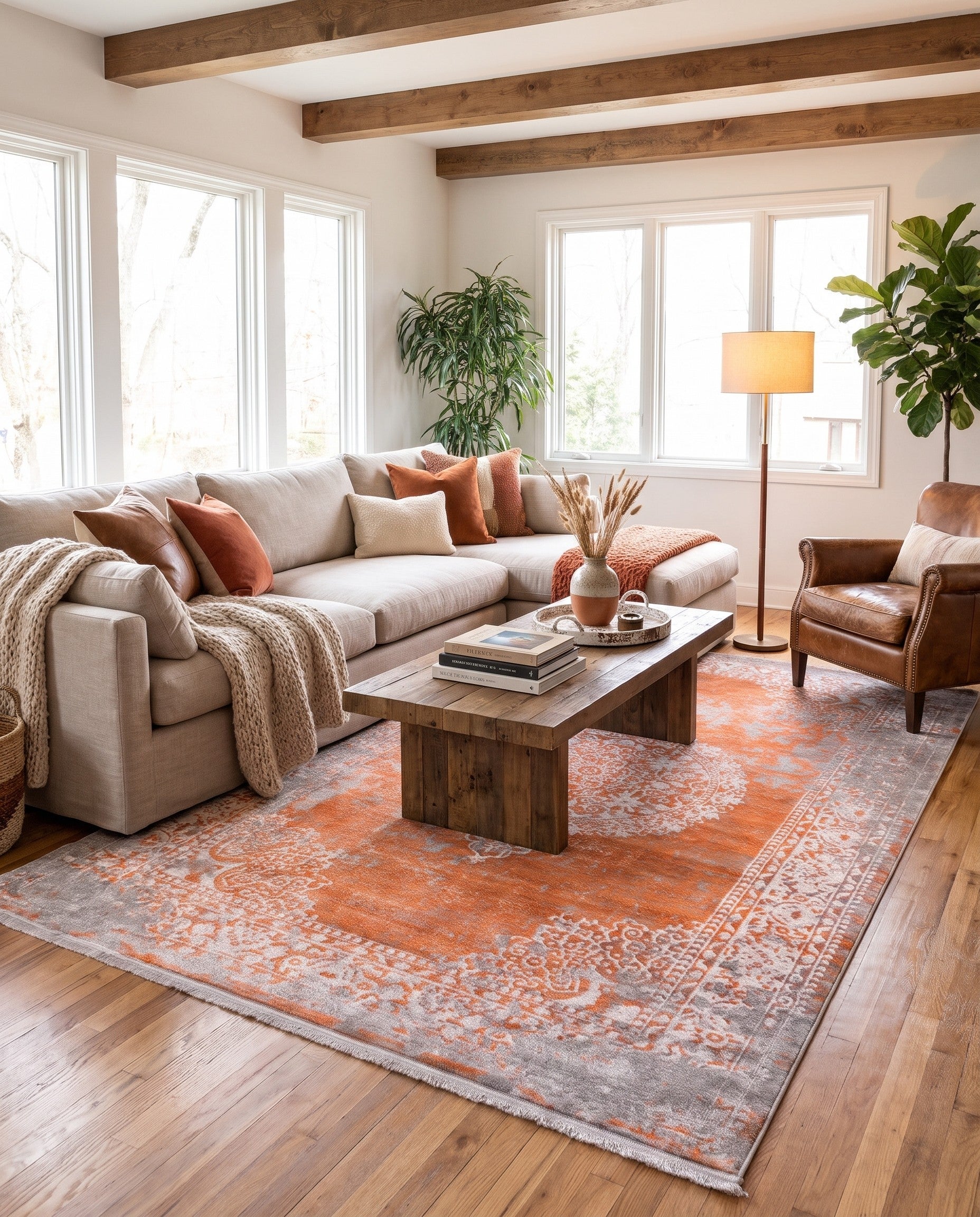 Terracotta Modern Classical Rug