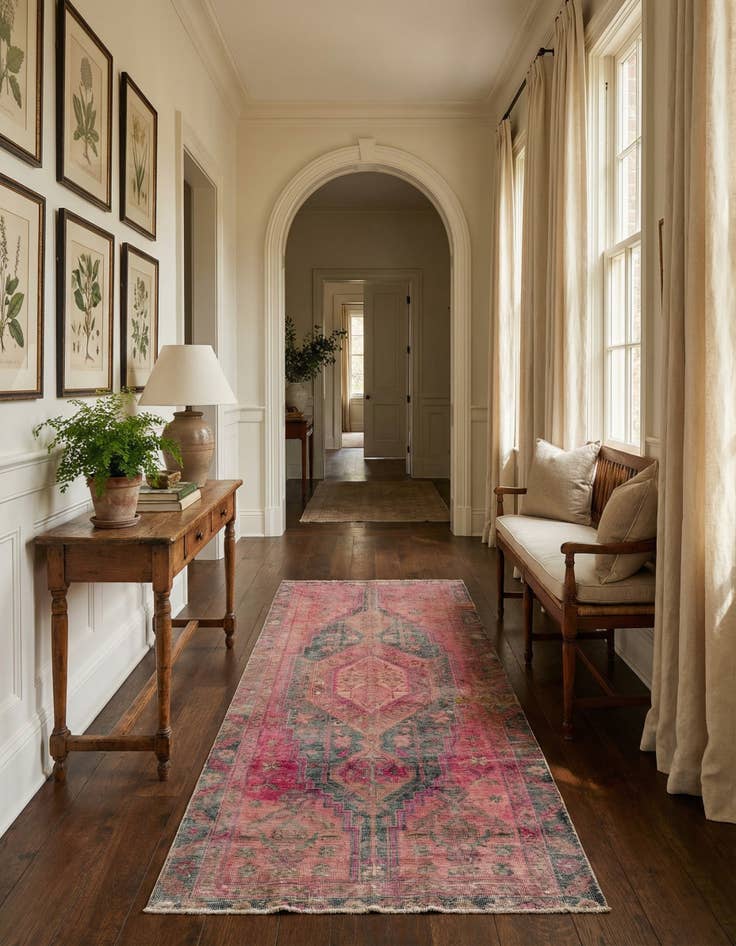 Detail image of 4' 5 x 9' 3 Hand Knotted Ultra Vintage Persian Wool Runner Rug