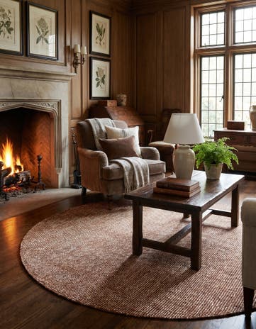 5' 1 x 5' 1 Hand Woven Jill Zarin English Manor Wool Round Rug
