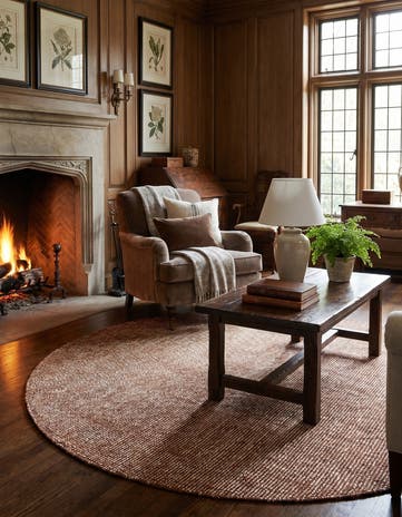 5' 1 x 5' 1 Hand Woven Jill Zarin English Manor Wool Round Rug