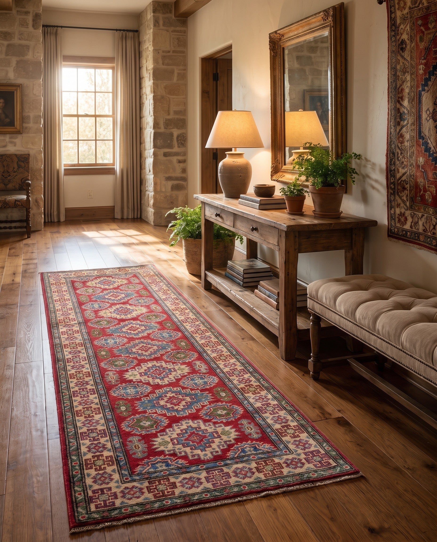 2' 8 x 9' 10 Hand Knotted Kazak Runner Rug