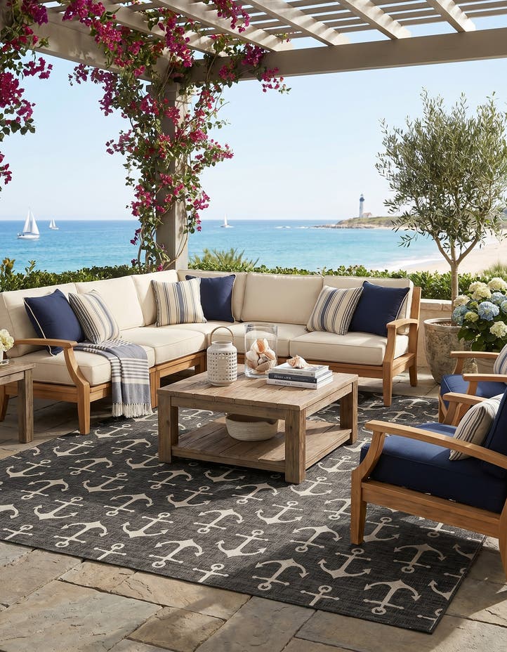 13' x 13' Easy-Clean Coastal Indoor / Outdoo...