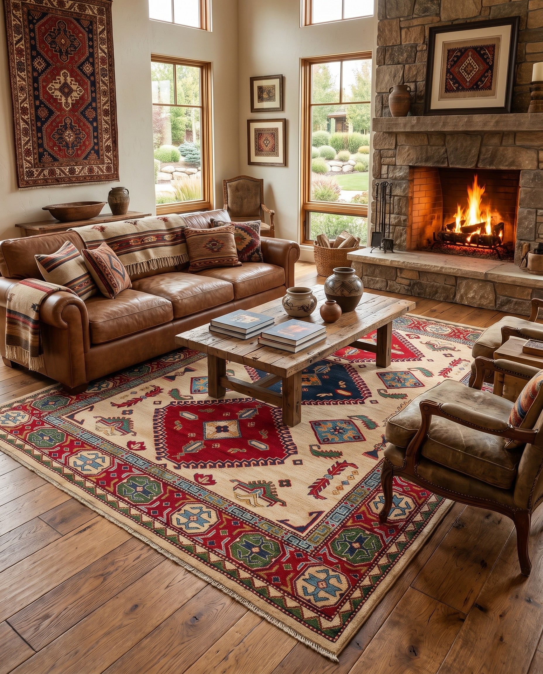 6' 7 x 9' 8 Hand Knotted Kazak Rug