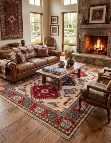 6' 7 x 9' 8 Hand Knotted Kazak Rug