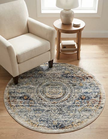 Gray Budapest Round Rug