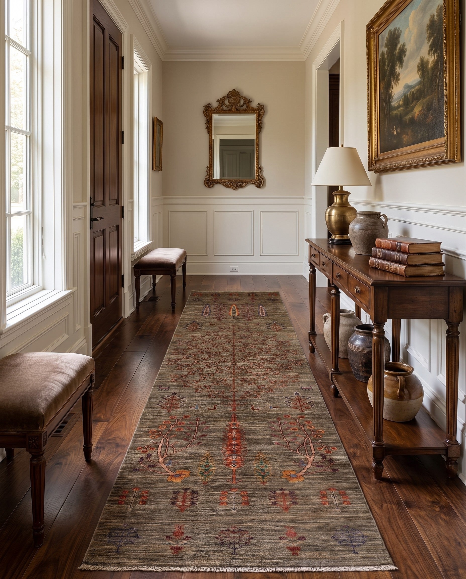 2' 9 x 9' 5 Hand Knotted Ariana Ziegler Runner Rug