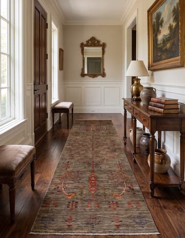 2' 9 x 9' 5 Hand Knotted Ariana Ziegler Runner Rug