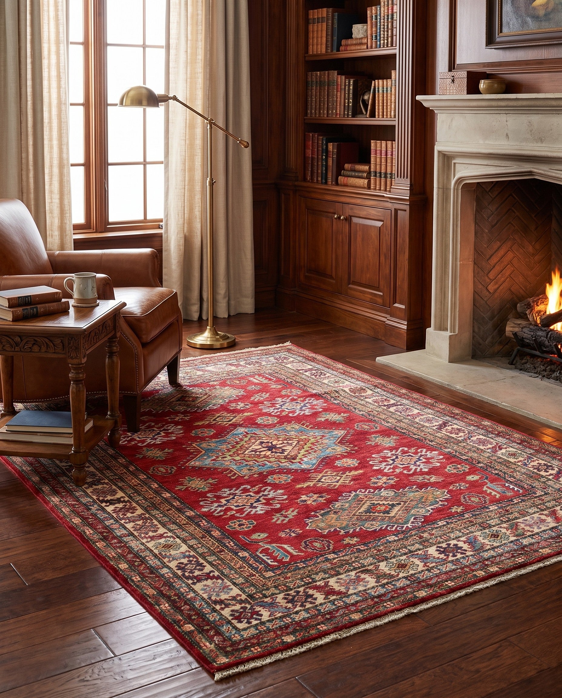 5' 1 x 6' 2 Hand Knotted Kazak Rug