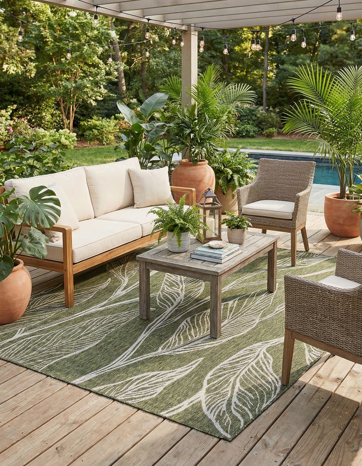 7' 10 x 10' Easy-Clean Botanical Indoor / Outd...
