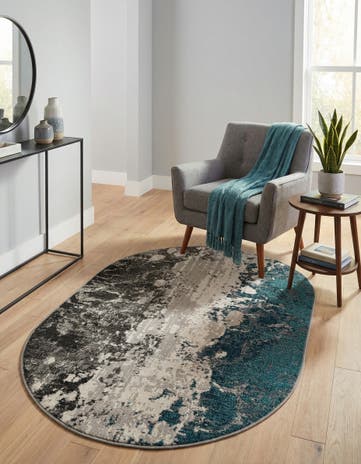 Gray Valencia Oval Rug