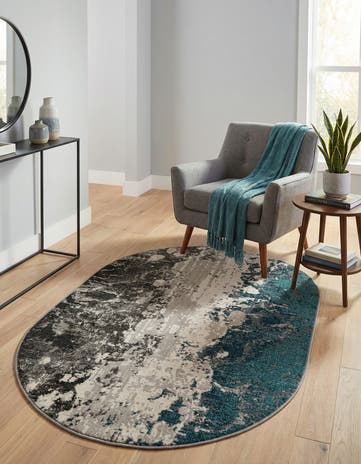 Gray Valencia Oval Rug