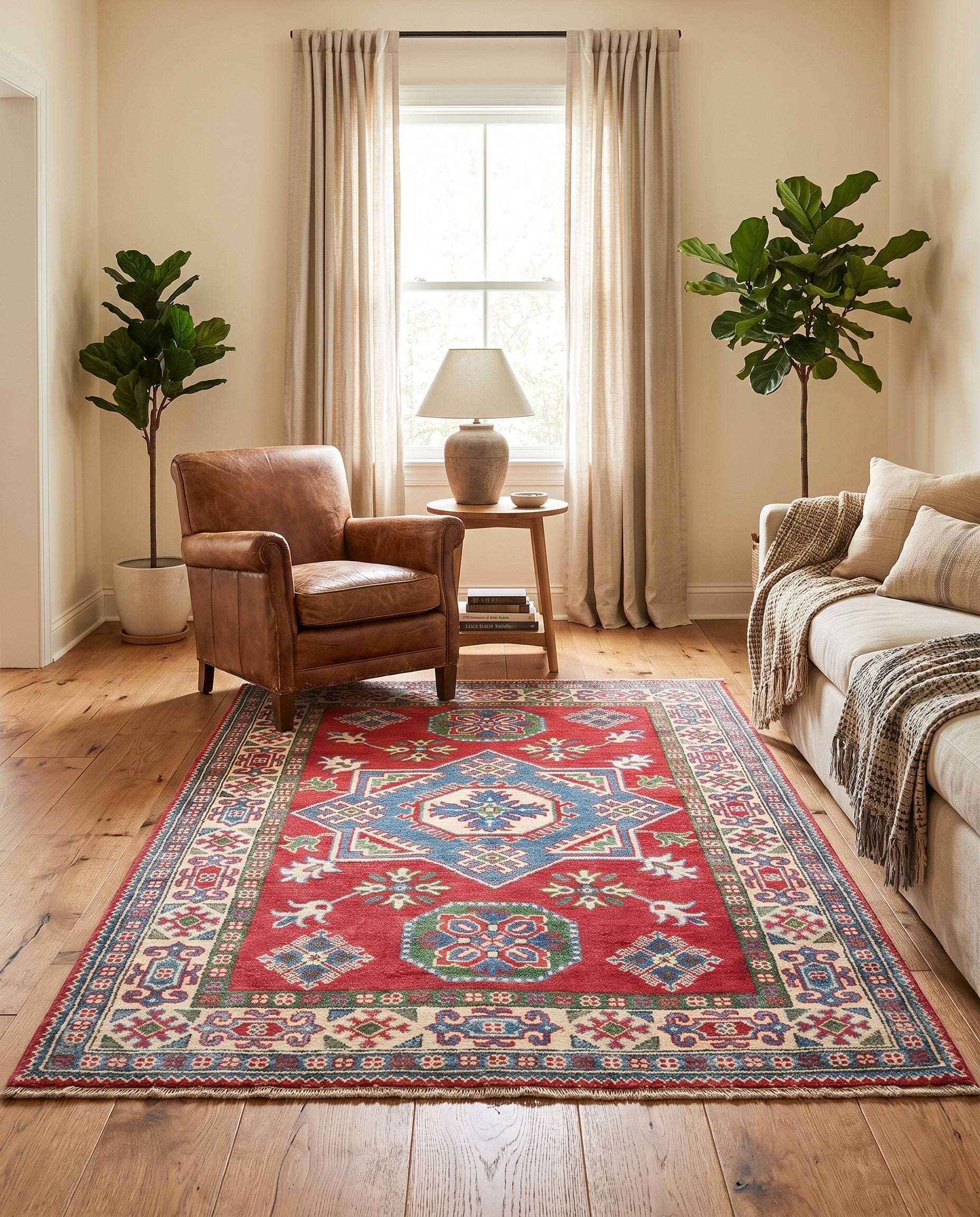 3' 3 x 4' 11 Hand Knotted Kazak Rug