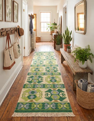 Cream Kilim Dhurrie Runner Rug