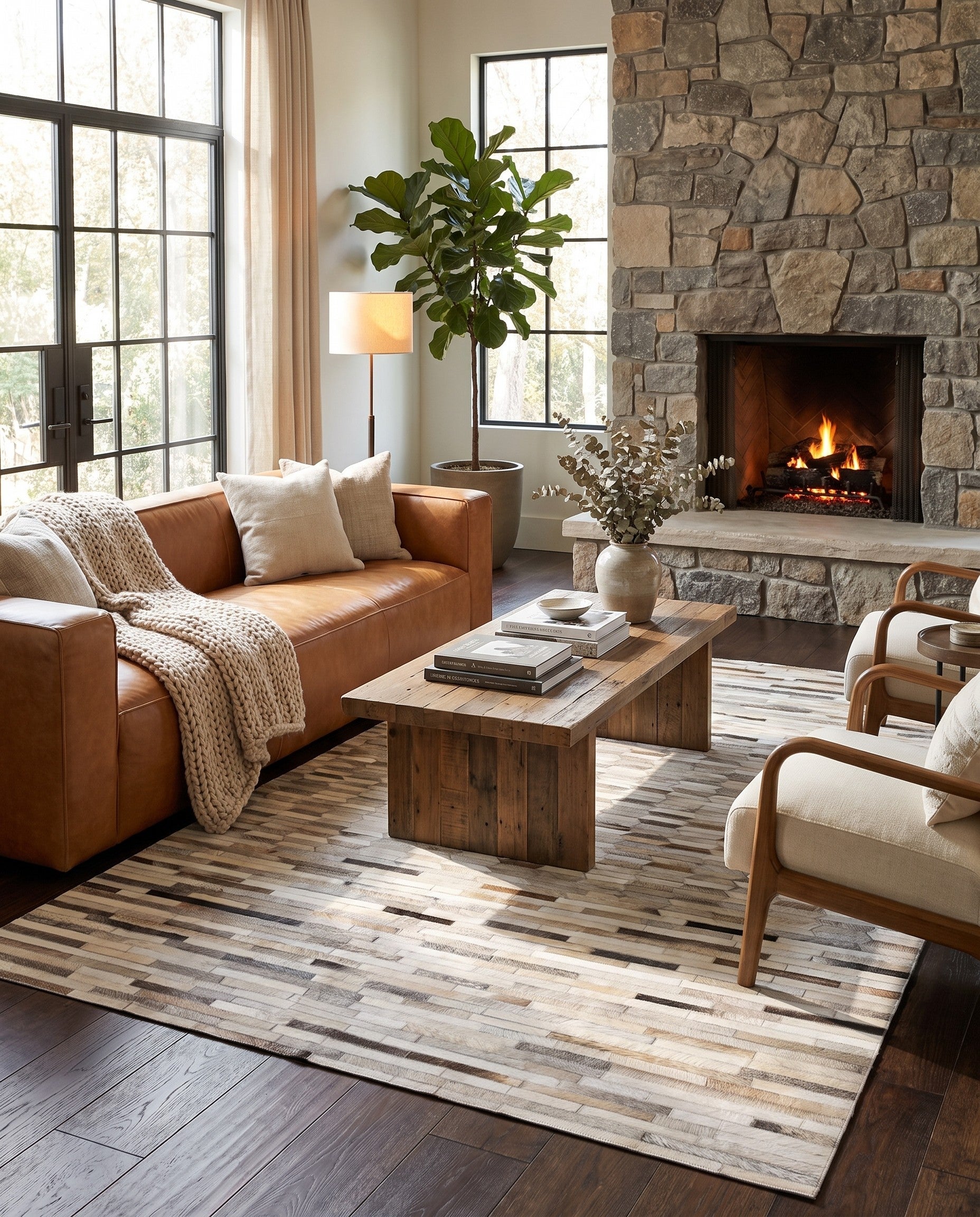 5' 1 x 8' 2 Cowhide Rug