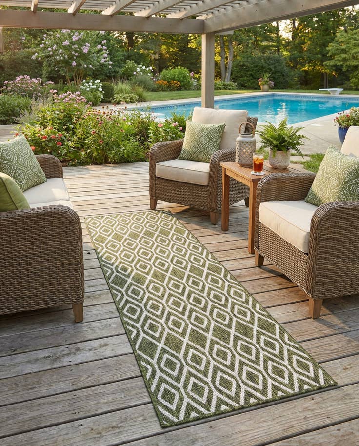 Detail image of 2' x 6' Easy-Clean Jill Zarin Turks and Caicos Indoor / Outdoor Runner Rug