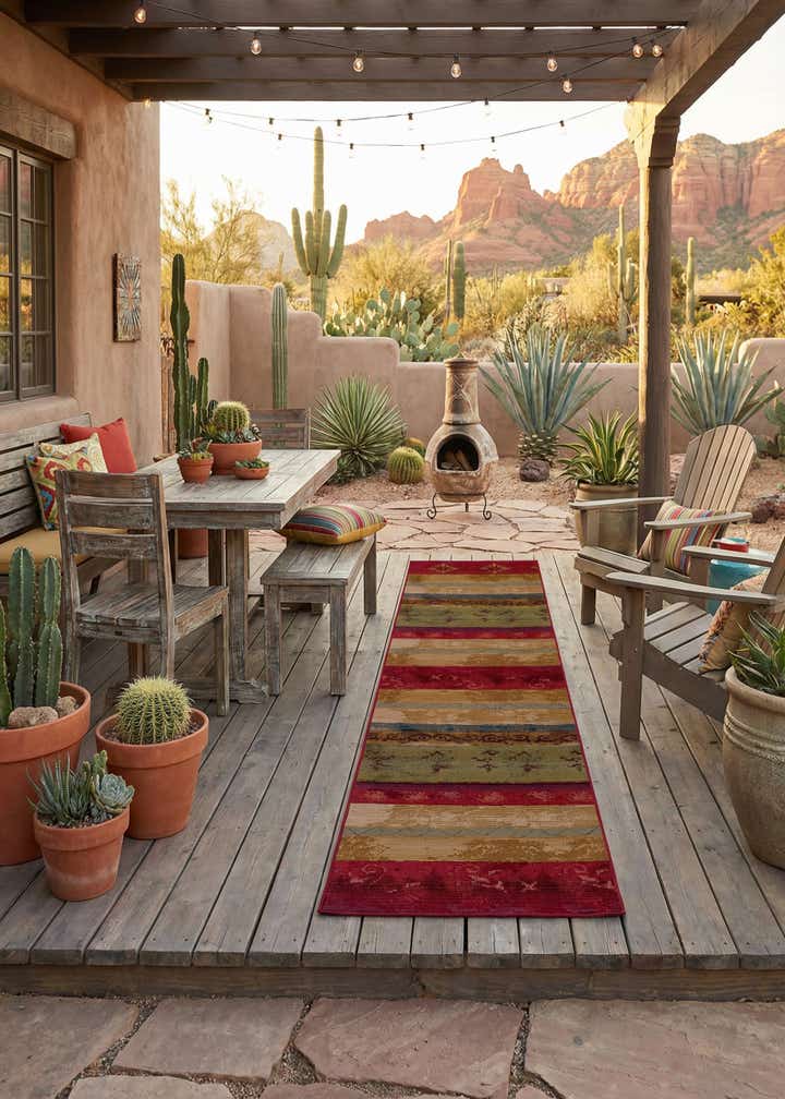 2' 7 x 10' Easy-Clean Modern Indoor / Outdoor Runner Rug
