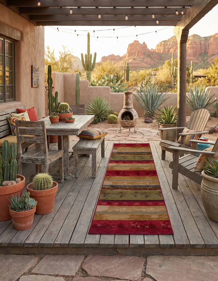 Detail image of 2' 7 x 10'  Washable Modern Indoor / Outdoor Runner Rug