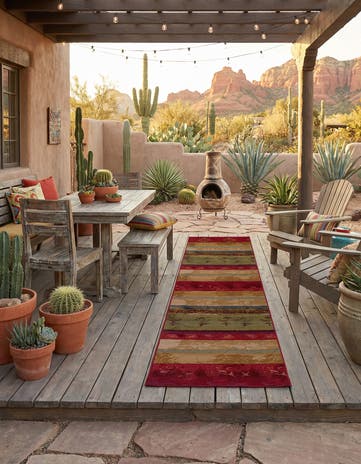2' 7 x 10' Easy-Clean Modern Indoor / Outdoor Runner Rug