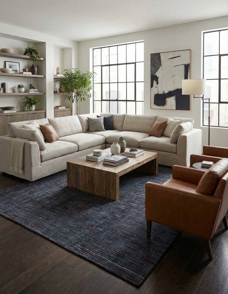 Detail image of 9' 10 x 12' Hand Knotted Darya Wool Rug