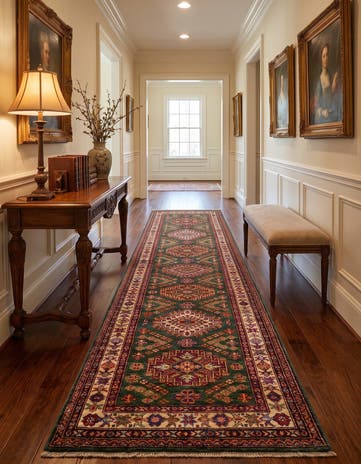2' 8 x 9' 2 Hand Knotted Kazak Runner Rug