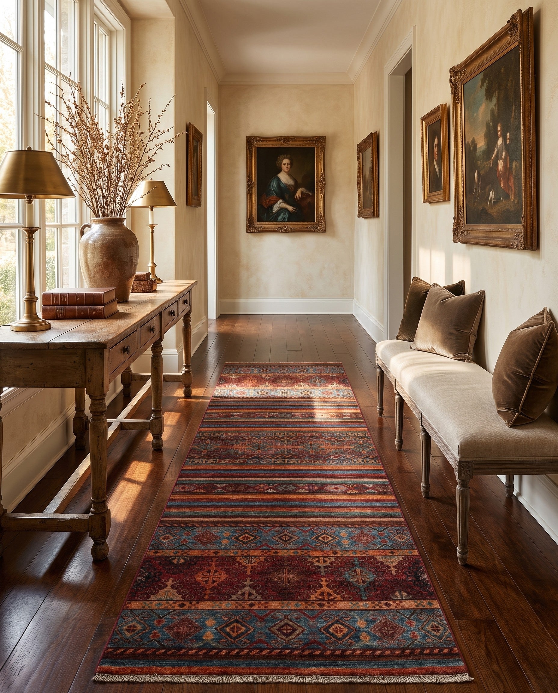 2' 9 x 8' 8 Hand Knotted Kazak Runner Rug