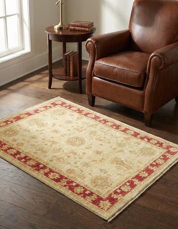 3' 5 x 4' 11 Hand Knotted Peshawar Ziegler Rug