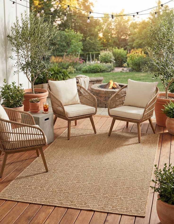 Detail image of 3' 3 x 5' Washable Modern Indoor / Outdoor Rug