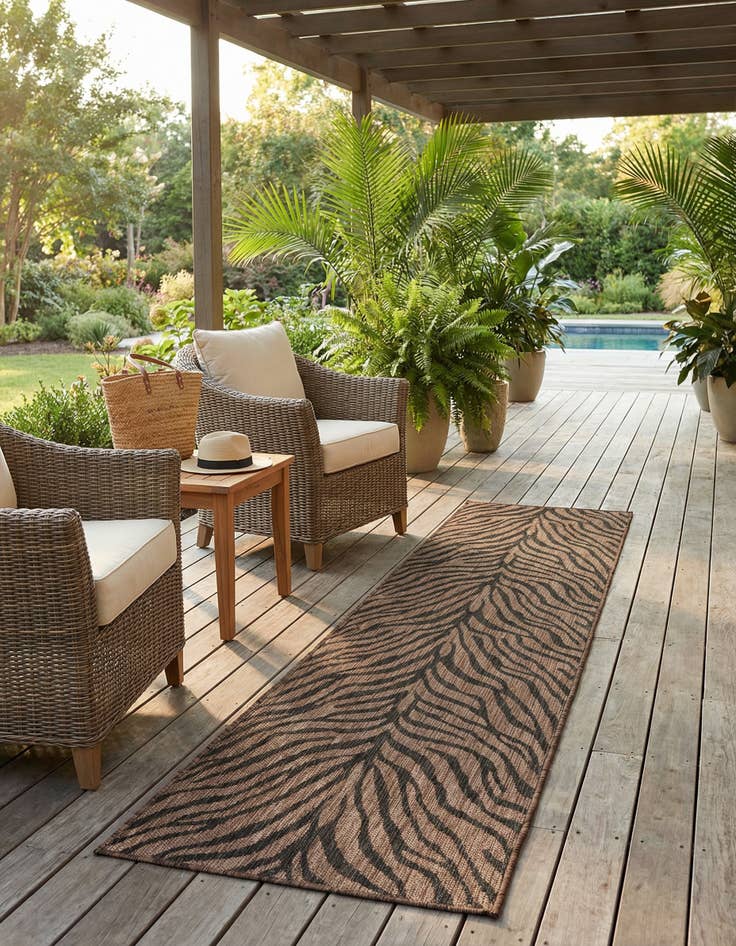 Detail image of 2' x 8'  Washable Safari Indoor / Outdoor Runner Rug