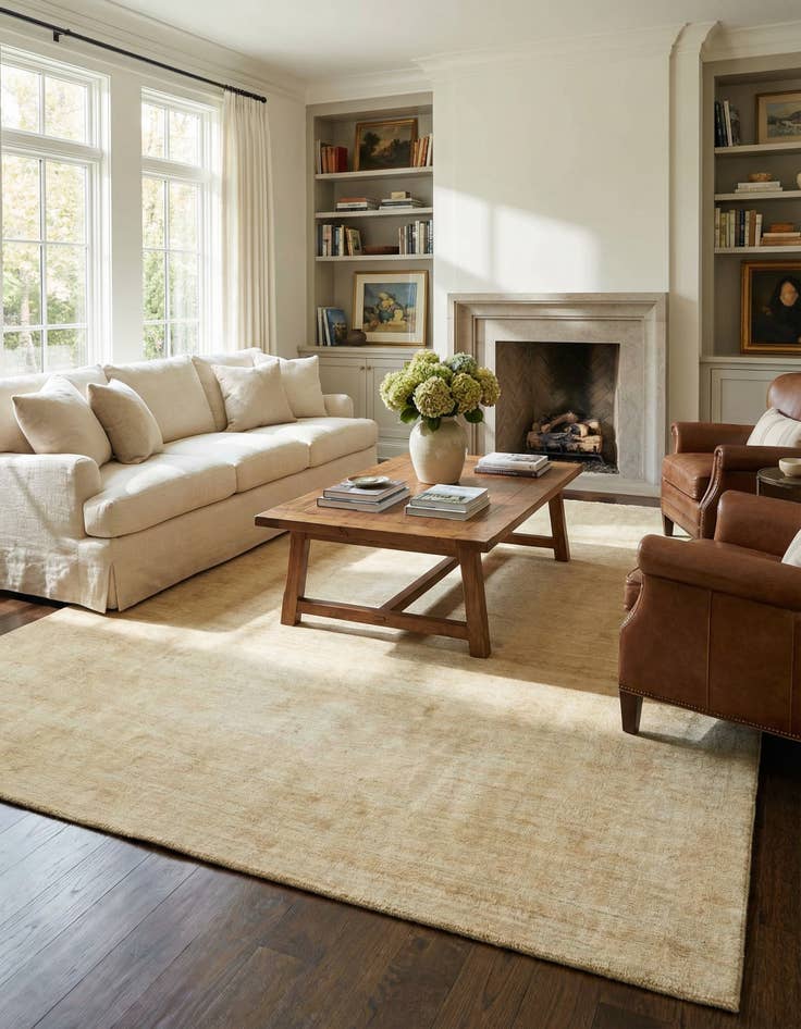 Detail image of 8' 4 x 9' 9 Hand Knotted Oushak Wool Rug