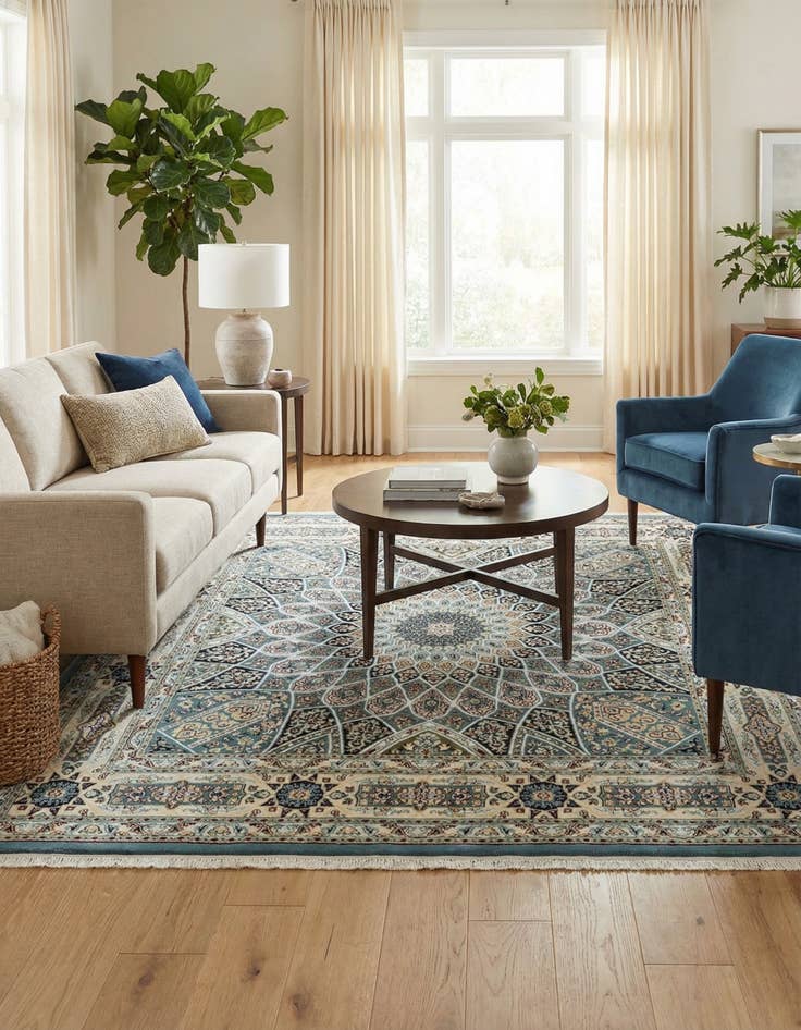 Detail image of 6' 1 x 6' 1 Nain Design Square Rug