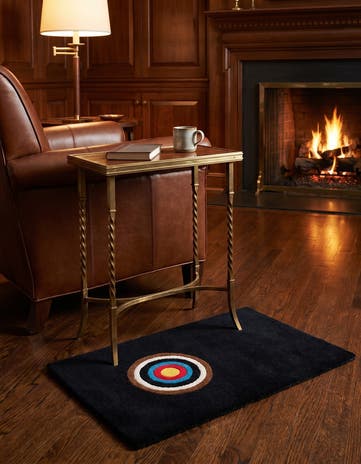 Black Hand Knotted WM Brown Driver Rug