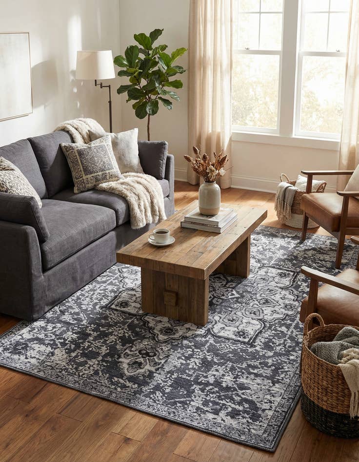 Detail image of 5' 3 x 8' Washable Francesca Rug