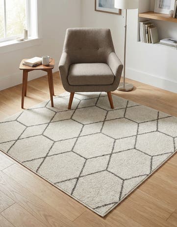 4' x 4' Lattice Frieze Square Rug