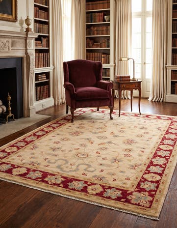 4' 11 x 6' 9 Hand Knotted Ziegler Rug