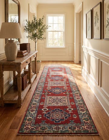 2' 8 x 9' 6 Hand Knotted Kazak Runner Rug