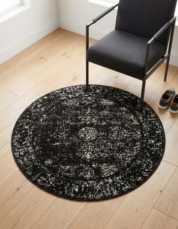 Black Monte Carlo Round Rug