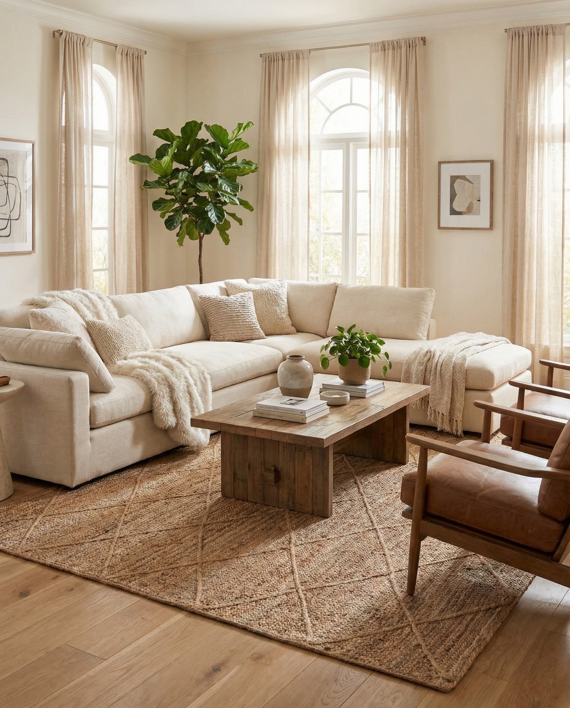 8' x 10' Handmade Braided Jute Rug