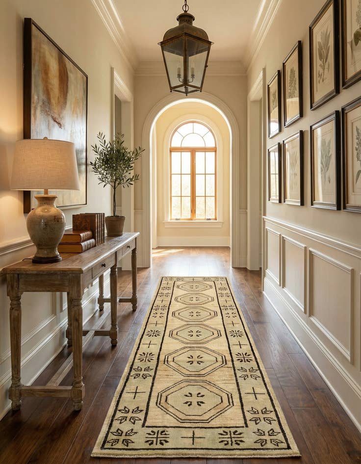 Detail image of 2' 9 x 10' 5 Hand Knotted Oushak Wool Runner Rug