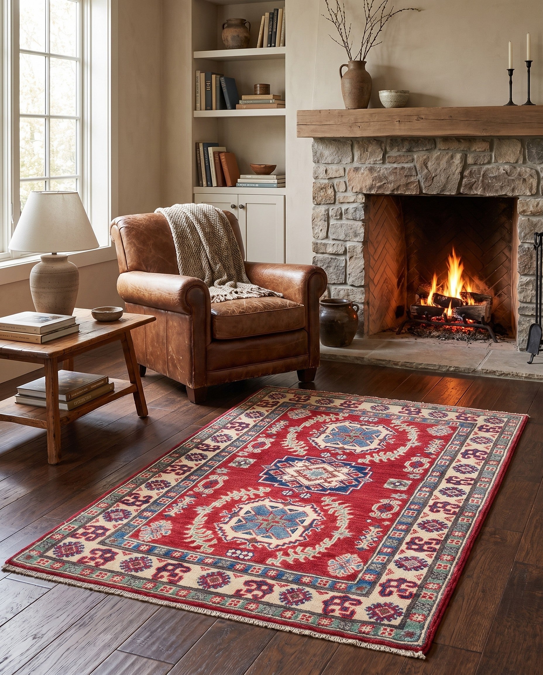 2' 7 x 4' 2 Hand Knotted Kazak Rug
