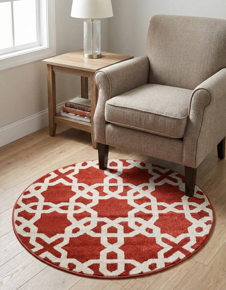 Detail image of  3' 3 x 3' 3 Lattice Round Rug